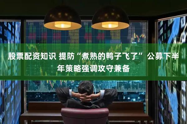 股票配资知识 提防“煮熟的鸭子飞了” 公募下半年策略强调攻守兼备