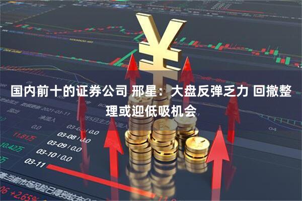 国内前十的证券公司 邢星：大盘反弹乏力 回撤整理或迎低吸机会
